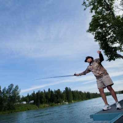 a man fishing in soldotna